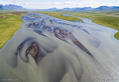 River Héraðsvötn in northern Iceland. Aerial photo captured with a camera drone (Phantom).