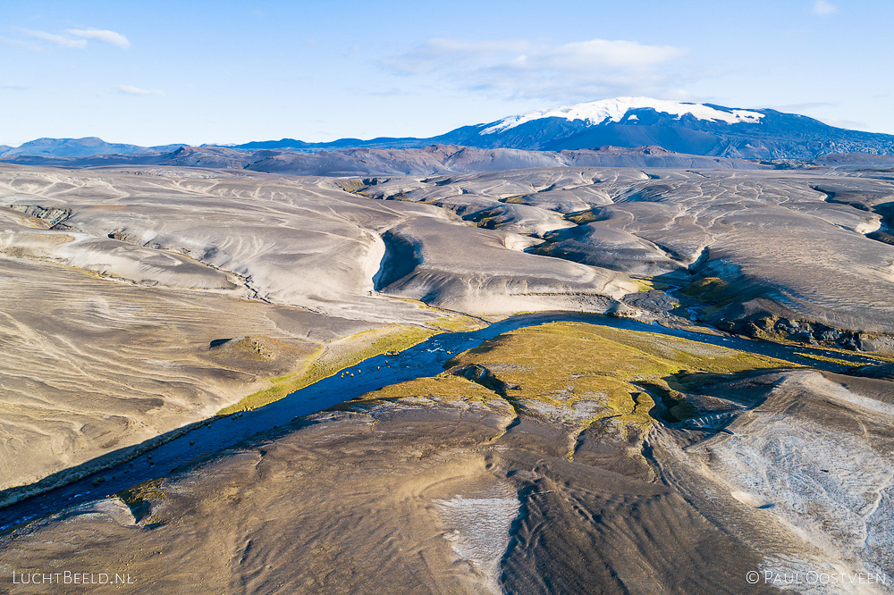 Hekla volcano in Iceland. Aerial photo captured by drone.